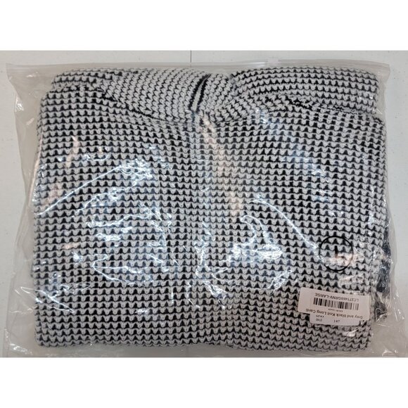 Long Cardigan Sweater Black & White Knit Cuff Long Sleeve Womens Size Large New - Picture 6 of 8